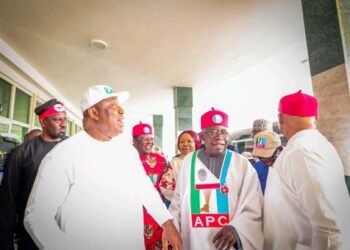 Amid rumour of working with G5 governors, Tinubu visits one of G5 governors, Ifeanyi Ugwuanyi in Enugu