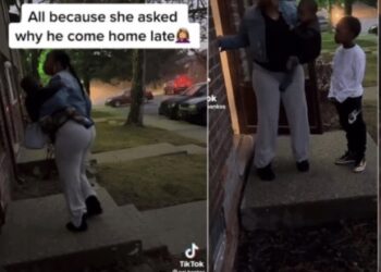 Heartbreaking moment man throws out wife, 3 kids for questioning why he comes home late (VIDEO)