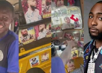 Davido gifts tricyclist N1M for having his stickers on his tricycle (VIDEO)