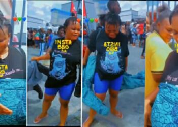 Naira Scarcity: lady uses fake pregnancy to jump queue at bank (VIDEO)