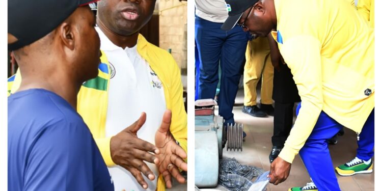 PHOTOS: Gov Makinde pays impromptu visit to Illegal mining site in Ibadan, arrested four