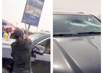 Trending video of man who smashes SUV’s windscreen in road rage (Watch)