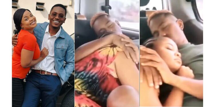 Nollywood Actors, Timini Egbuson and Bimbo Ademoye Spark Relationship Rumors After Cuddling Video Surfaces (WATCH)