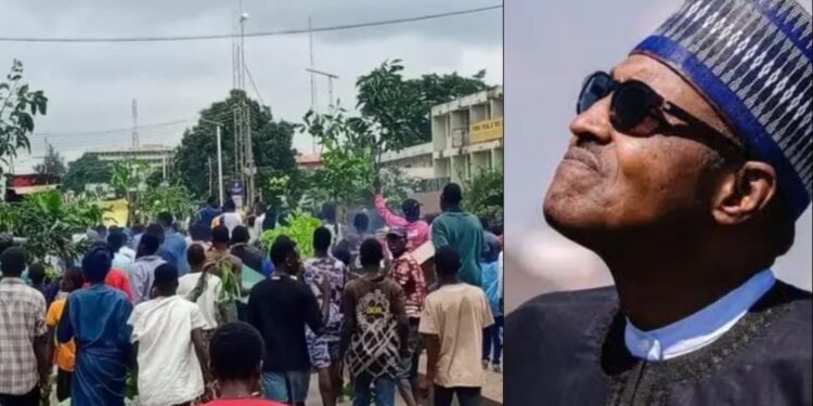 #EndBadGovernanceInNigeria:  Protesters invade Former President Buhari’s Residence (VIDEO)