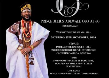 Prince Julius Adewale Ojo to Celebrate 60th Birthday with Charity Event in Toronto